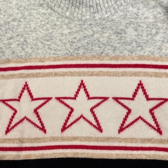 Lou & Grey Gray, Black, and Cream Star Sweater - Picture 6 of 7